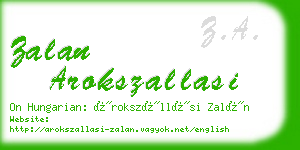 zalan arokszallasi business card